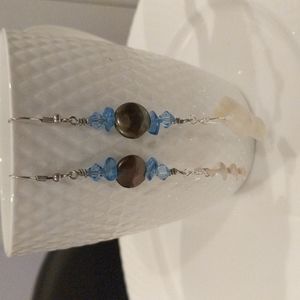 Sterling silver, fresh water pearl and shell earrings